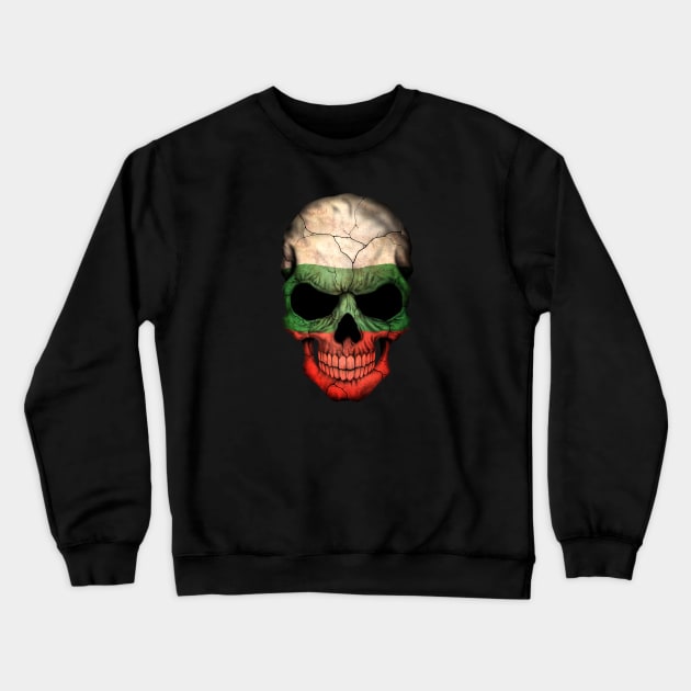 Bulgarian Flag Skull Crewneck Sweatshirt by jeffbartels